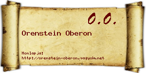 Orenstein Oberon névjegykártya